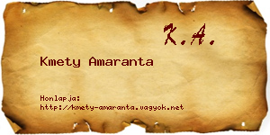 Kmety Amaranta névjegykártya